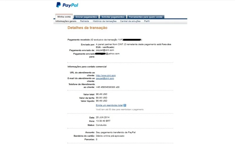 Pagamento via PayPal do MOBROG